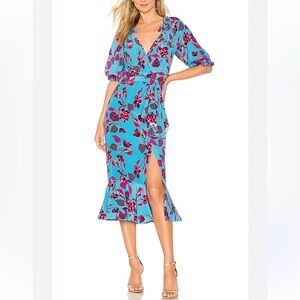 Olivia Dress in Turquoise
Japonica
SALONI / Size 8/ 100% Silk